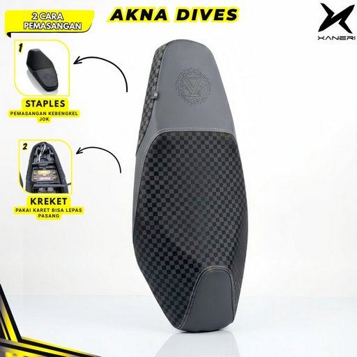 Akna AXL Kulit Jok & Cover Jok Motor Dives Hitam Motif Karbon