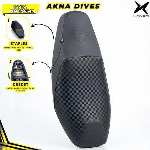 Akna AXL Kulit Jok & Cover Jok Motor Dives Hitam Motif Karbon