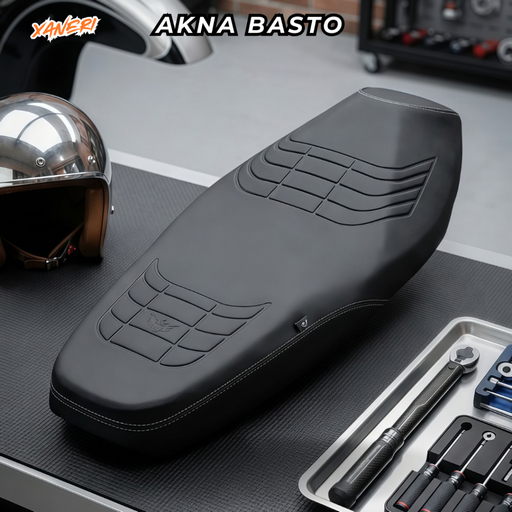 Akna AXL Basto Sarung Jok Motor Hitam Kulit Sintetis, Dapat Lepas Pasang