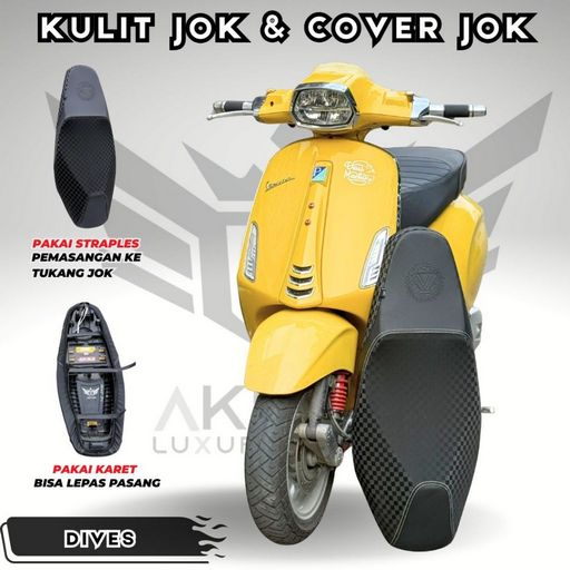 Akna AXL Kulit Jok & Cover Jok Motor Dives Hitam Motif Karbon