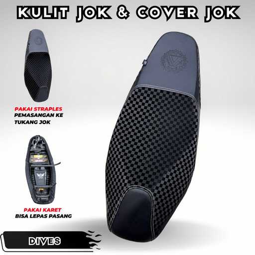 Akna AXL Kulit Jok & Cover Jok Motor Dives Hitam Motif Karbon