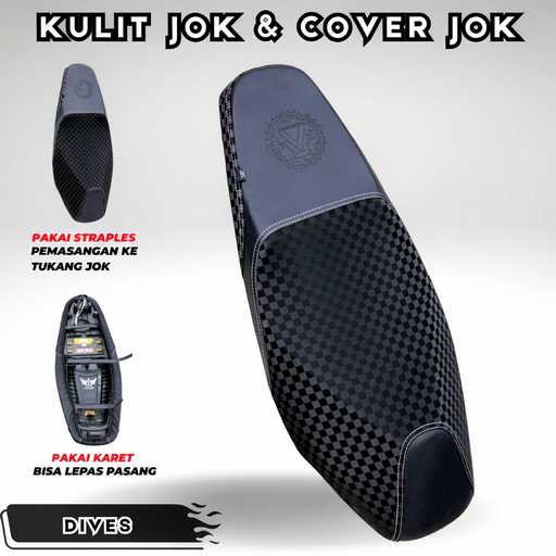 Akna AXL Kulit Jok & Cover Jok Motor Dives Hitam Motif Karbon