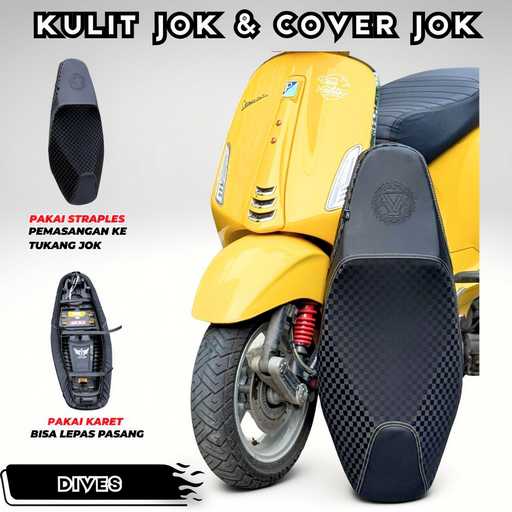 Akna AXL Kulit Jok & Cover Jok Motor Dives Hitam Motif Karbon